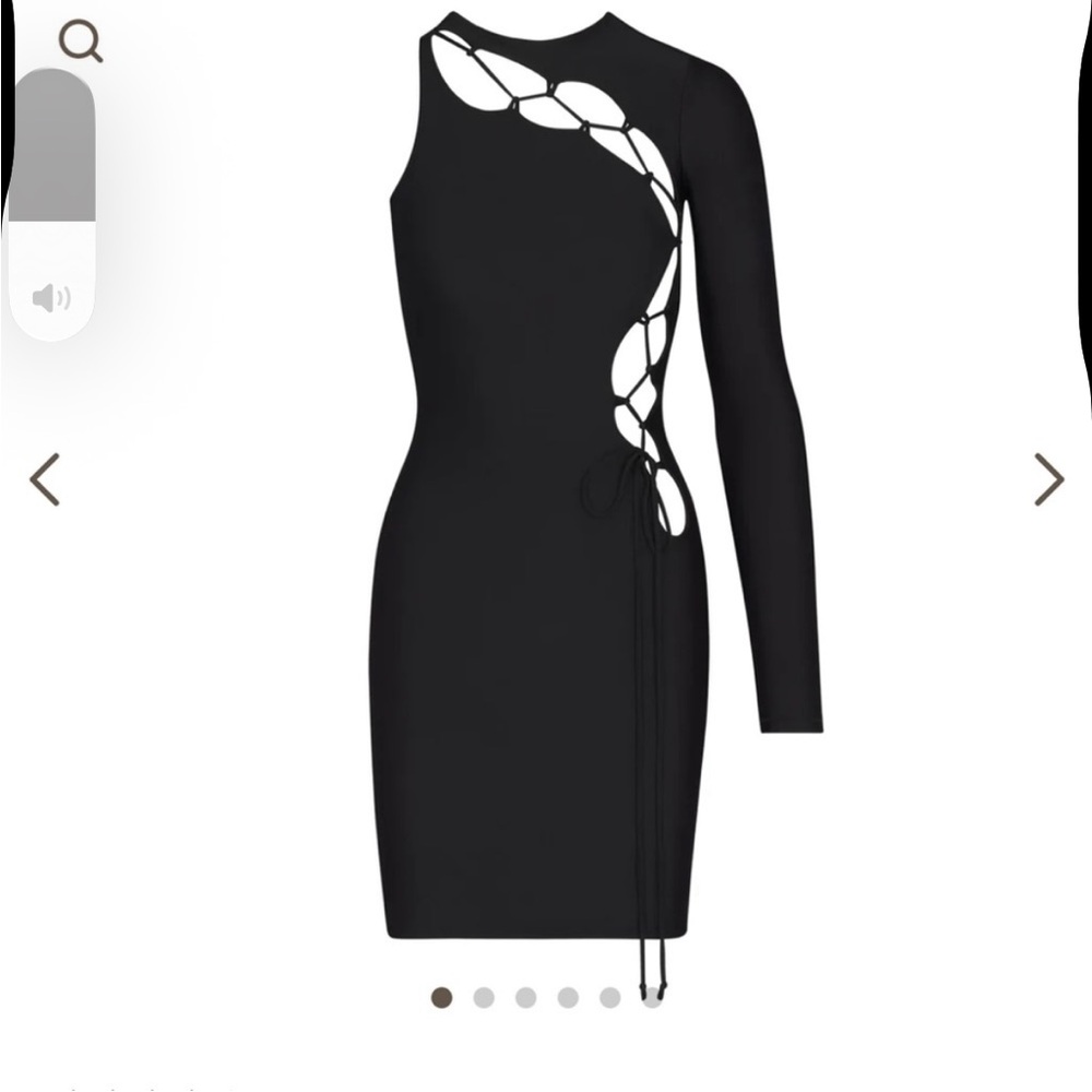 Skims Black One-Sleeve Dress
